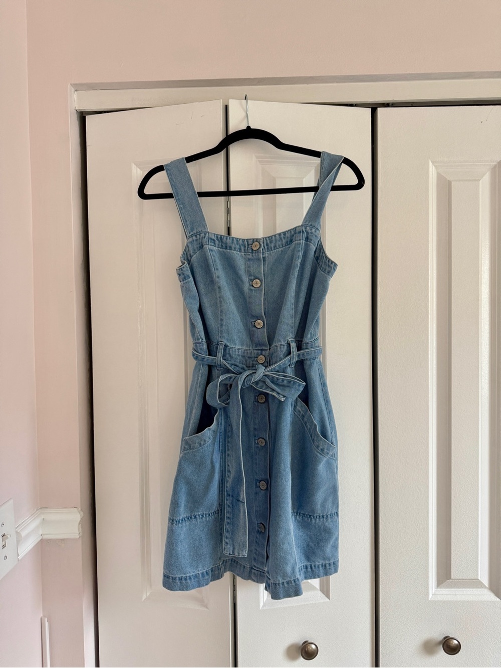 Rails Light Blue Denim Button-Front Sundress